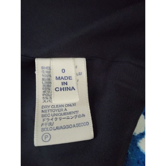 Rebecca Minkoff Blue Blazer Becky Silk Jacket Double Breasted White 0 - Picture 5 of 5